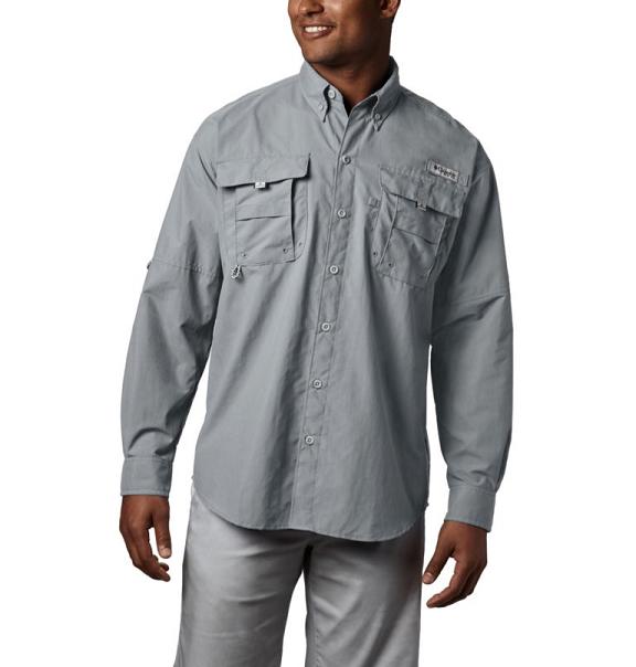 Columbia PFG Bahama II Fishing Shirts Grey For Men's NZ51739 New Zealand